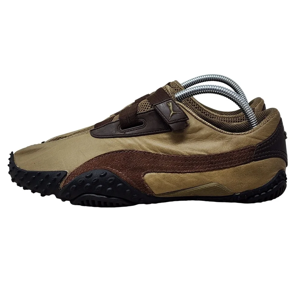 Vtg Puma Mostro Sneakers 8.5‎ Mens Tan Brown Y2K Cybercore Techwear Shoes Spiked